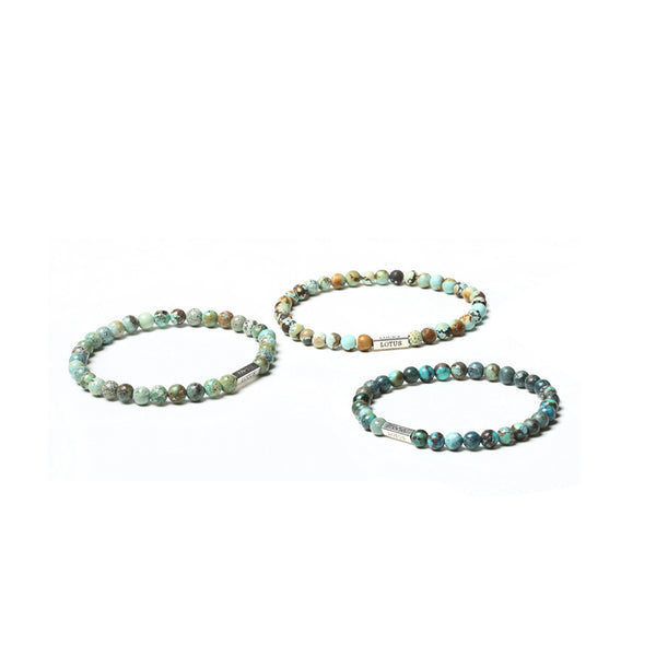 Turquoise Bead Silver Bracelet Handmade Gemstone Jewelry Accessories Women Men december birthstone charming