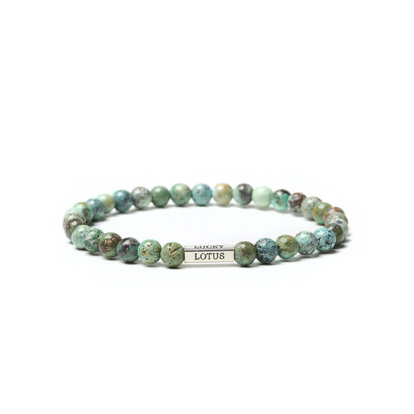 Turquoise Bead Silver Bracelet Handmade Gemstone Jewelry Accessories Women Men december birthstone