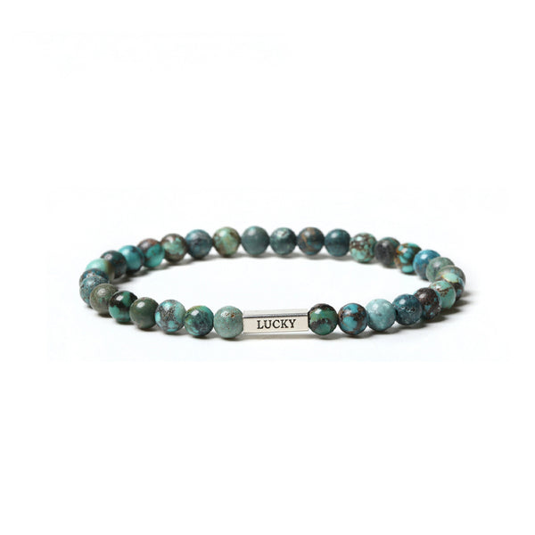 Turquoise Bead Silver Bracelet Handmade Gemstone Jewelry Accessories Women Men Men gift