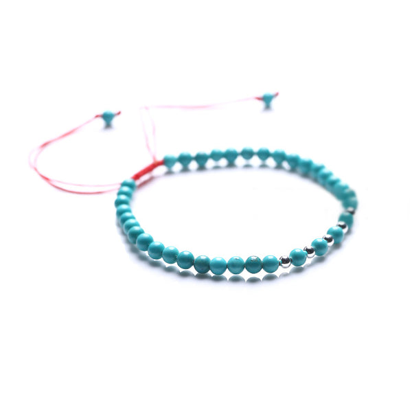  Turquoise Silver Bead Bracelet Handmade Couples Lovers Jewelry Accessories Women Men cool
