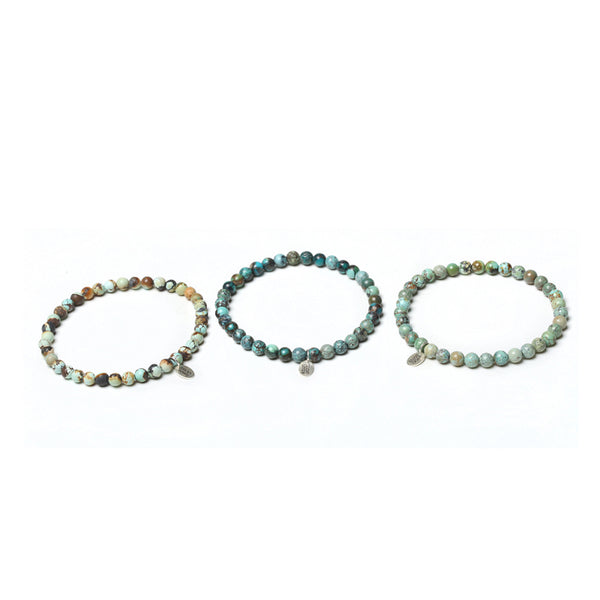 Turquoise Silver Bead Bracelet Handmade Couples jewelry Accessories Women Men cool