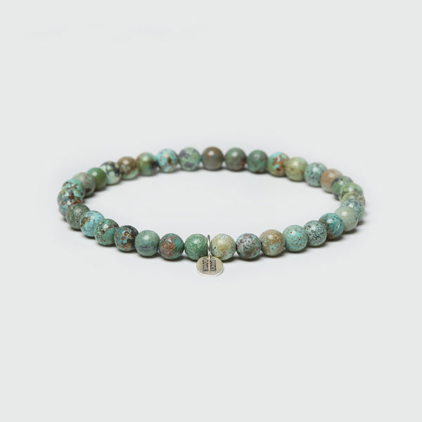 Turquoise Silver Bead Bracelet Handmade Couples jewelry Accessories Women Men gift