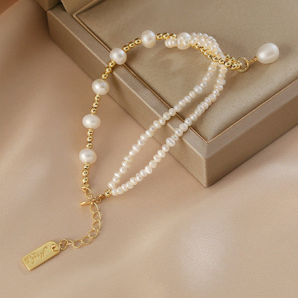Unique Womens Freshwater Pearl Bracelet Gold Pladted Charm Bracelets For Women Accessories