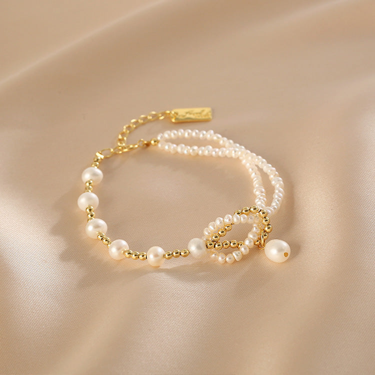 White Freshwater Pearl Multicolor Jade 7 inches Bracelet with Extension -  Rite Concept Jewels Pvt. Ltd. - 3601917