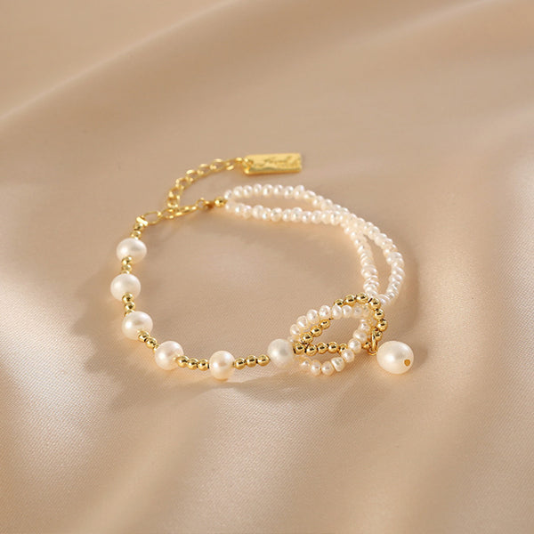Unique Womens Freshwater Pearl Bracelet Gold Pladted Charm Bracelets For Women Beautiful