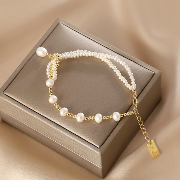 Unique Womens Freshwater Pearl Bracelet Gold Pladted Charm Bracelets For Women Chic