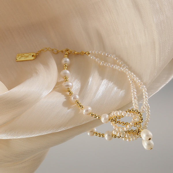 Unique Womens Freshwater Pearl Bracelet Gold Pladted Charm Bracelets For Women Cute