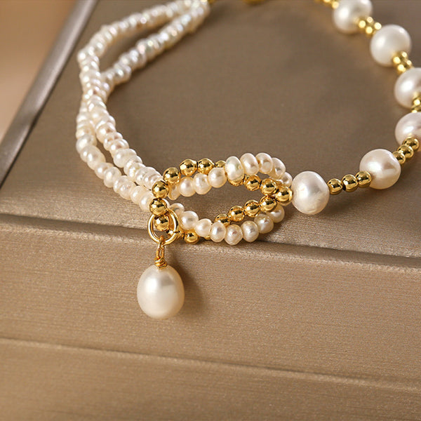 Unique Womens Freshwater Pearl Bracelet Gold Pladted Charm Bracelets For Women Designer