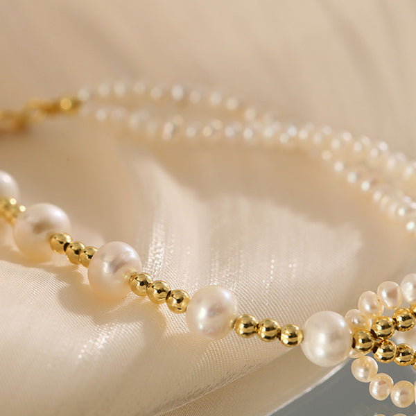 Unique Womens Freshwater Pearl Bracelet Gold Pladted Charm Bracelets For Women Details