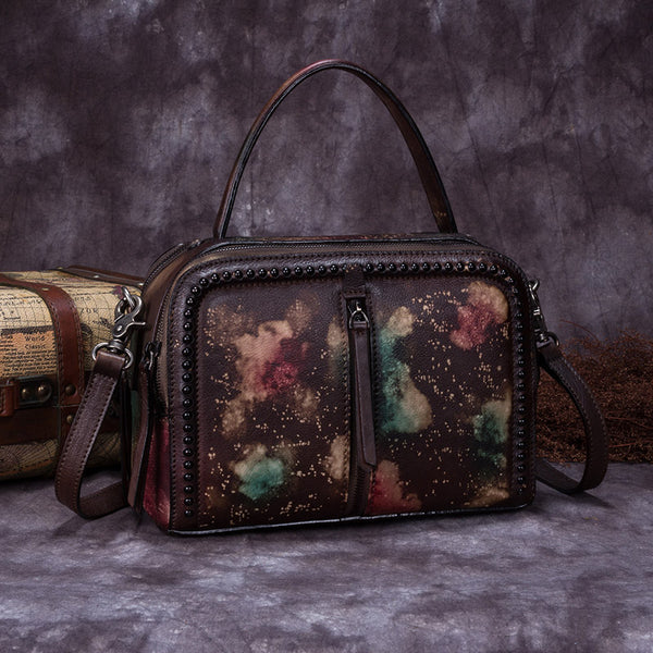 Vintage Genuine Leather Handbag Crossbody Shoulder Bags Purses Women gift