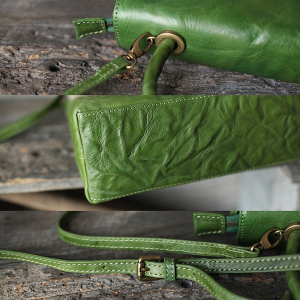 Vintage Genuine Leather Handbags Shoulder Crossbody Bags Satchel Purses Women beautiful details 2