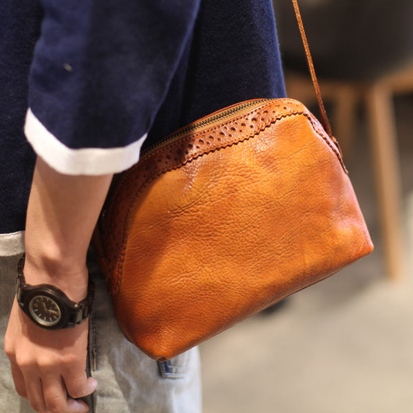 Vintage Genuine Leather Shoulder Crossbody Bags Purses Women brown