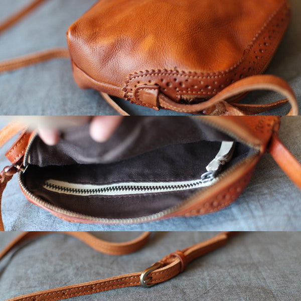 Vintage Genuine Leather Shoulder Crossbody Bags Purses Women details