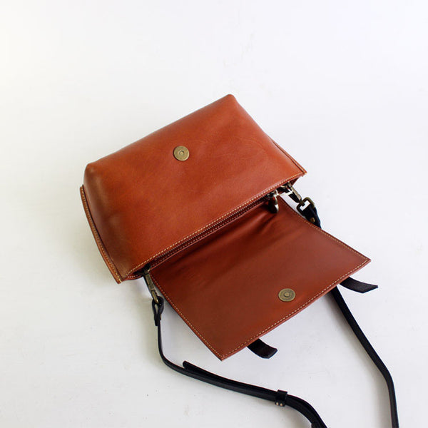 Vintage Handmade Leather Crossbody Shoulder Shell Bags Purses Accessories Women cool bag