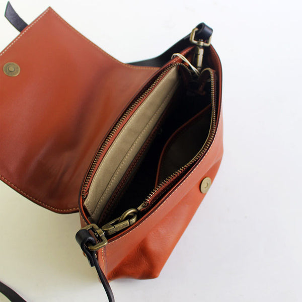 Vintage Handmade Leather Crossbody Shoulder Shell Bags Purses Accessories Women inside