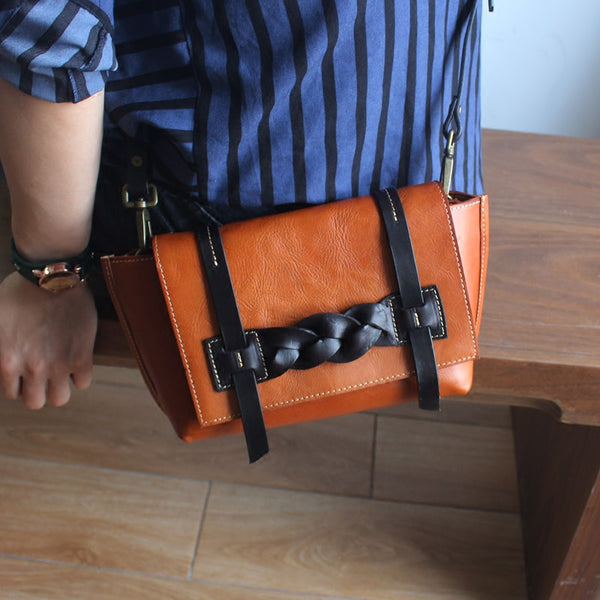 Vintage Handmade Leather Crossbody Shoulder Shell Bags Purses Accessories Women nice bag