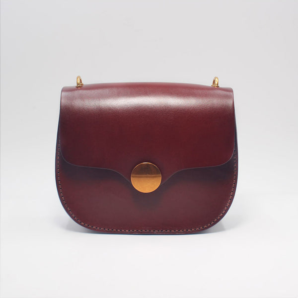 Vintage Handmade leather Saddle Crossbody Shoulder Purses Women Accessories drak brown