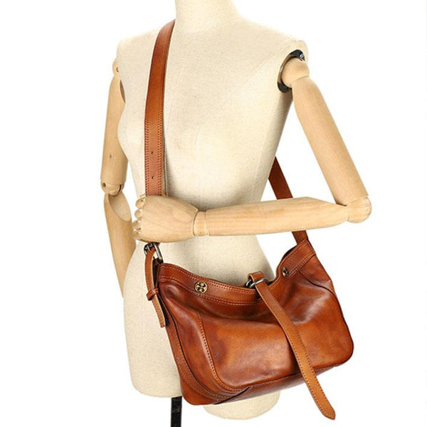 Vintage Ladies Boho Shoulder Bags Leather Crossbody Purse For Women Handmade