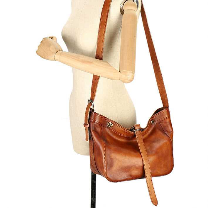 Vintage Leather Purse 90s Hand Bag Vintage Shoulder Bag Retro Boho Style Express Label Fully Lined Interior Zipper Pocket