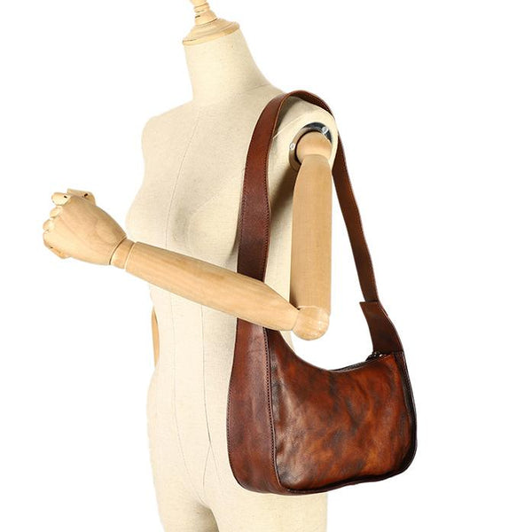 Vintage Ladies Genuine Leather Shoulder Bags Crossbody Hobo Bag For Women Beautiful Casual