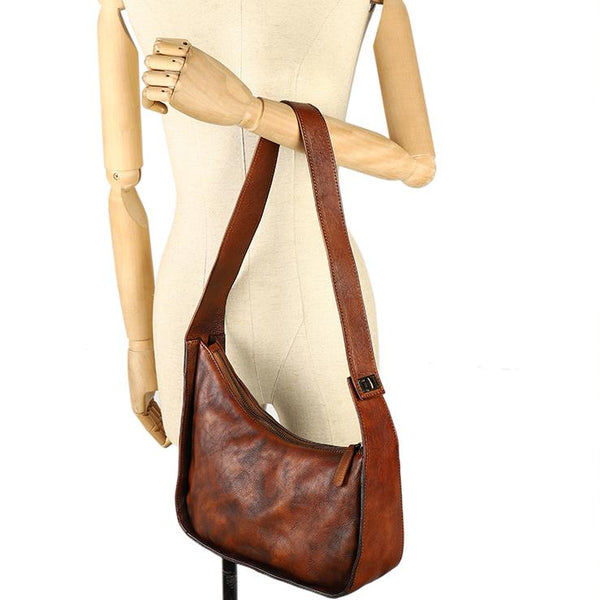 Vintage Ladies Genuine Leather Shoulder Bags Crossbody Hobo Bag For Women Beautiful Funky