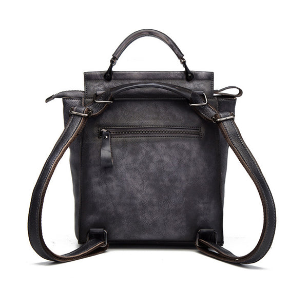 Vintage Ladies Leather Backpack Purse Rucksack Shoulder Handbags For Women Cute