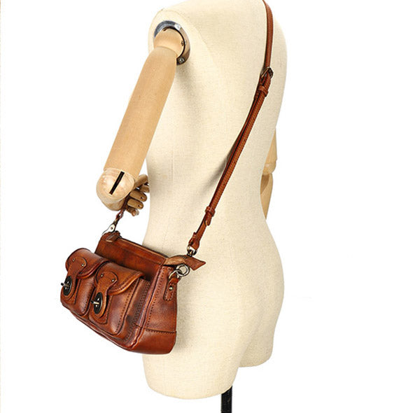 Vintage Ladies Leather Cross Shoulder Purse Women's Satchel Bag