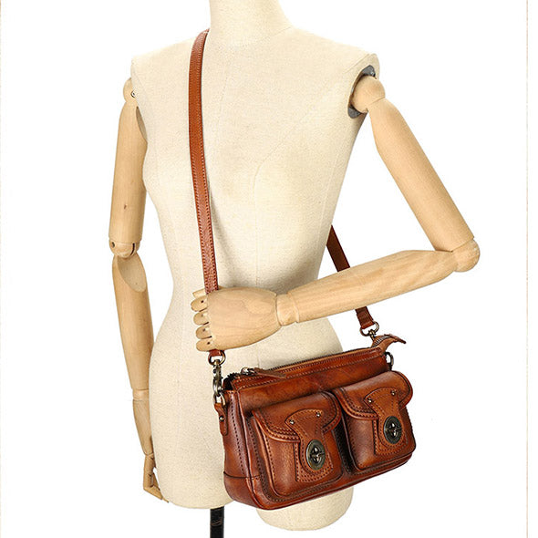 Vintage Ladies Leather Cross Shoulder Purse Women's Satchel Bag Chic