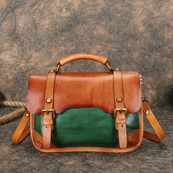 Vintage Ladies Leather Crossbody Messenger Bag Satchel Handbags for Women Accessories