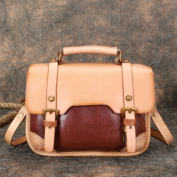 Vintage Ladies Leather Crossbody Messenger Bag Satchel Handbags for Women Beautiful