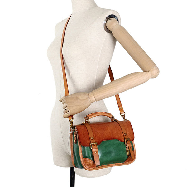 Vintage Ladies Leather Crossbody Messenger Bag Satchel Handbags for Women Durable