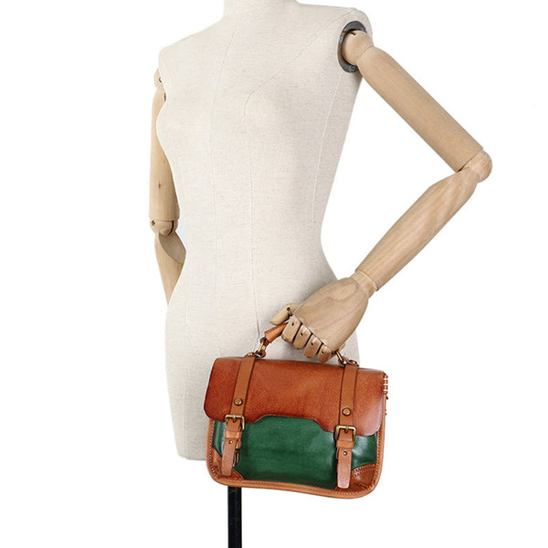 Vintage Ladies Leather Crossbody Messenger Bag Satchel Handbags for Women Fashion