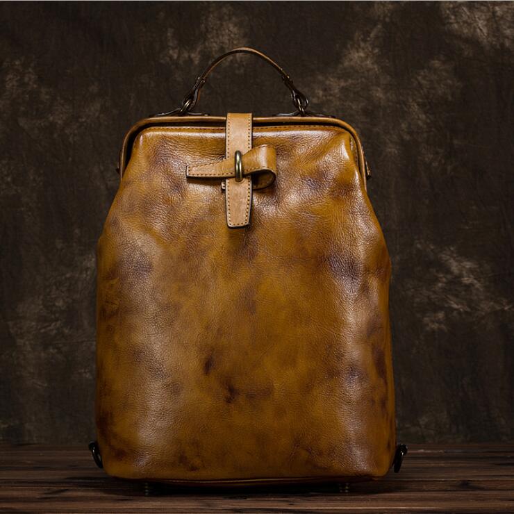 Vintage Ladies Leather Rucksack Backpack Purse For Women Accessories
