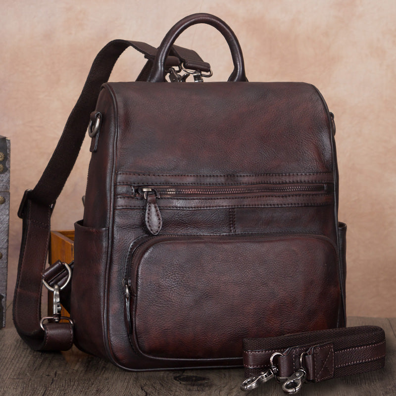 Unique Womens Square Leather Backpacks Purse Satchel Bag for Women igemstonejewelry