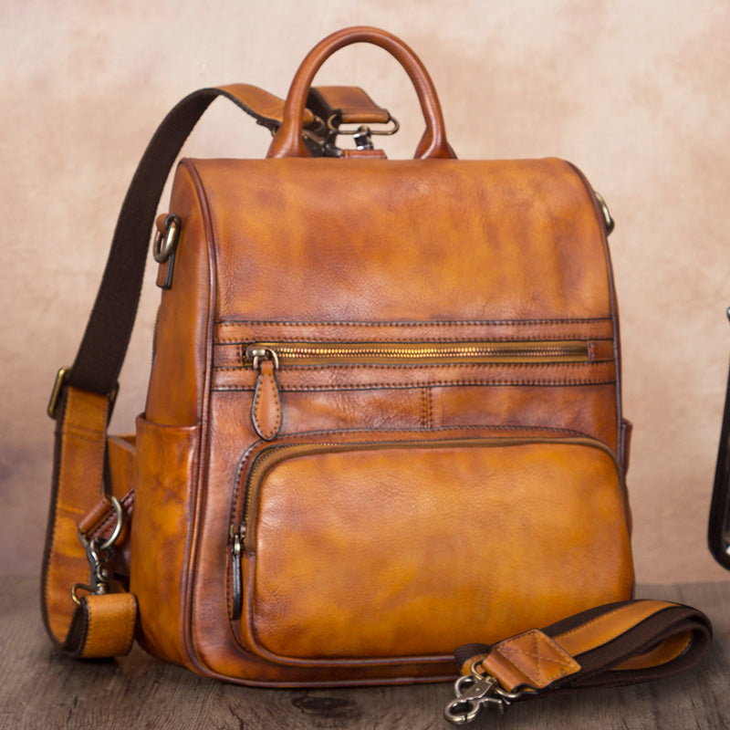 coronado leather backpack Unique Womens Square Leather Backpacks Purse Satchel Bag for Women – igemstonejewelry