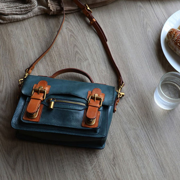 Vintage Ladies Leather Satchel Shoulder Handbags Messenger Bag For Women