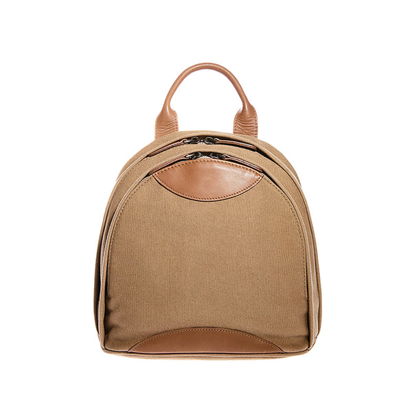 Vintage Ladies Small Canvas and Leather Backpack Bags Rucksack Purses for Women Accessories