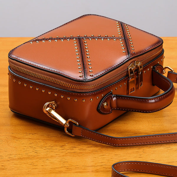 Vintage Leather Cube Bag Womens Crossbody Bags Shoulder Bag for Women best
