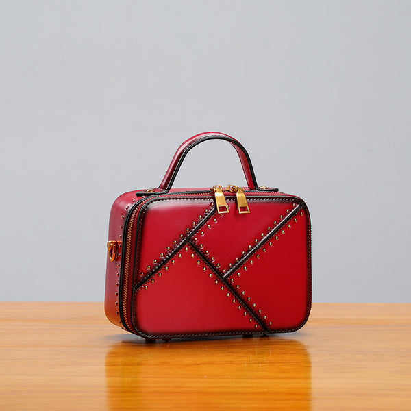 Vintage Leather Cube Bag Womens Crossbody Bags Shoulder Bag for Women cool