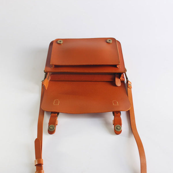 Vintage Leather Satchel Bag Womens Crossbody Bags Shoulder Bag Minimalist