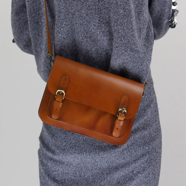 Vintage Leather Satchel Bag Womens Crossbody Bags Shoulder Bag fashion