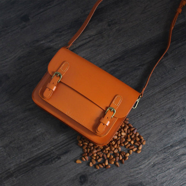 Vintage Leather Satchel Bag Womens Crossbody Bags Shoulder Bag gift