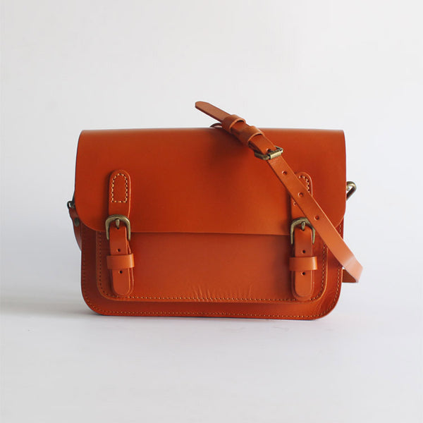 Vintage Leather Satchel Bag Womens Crossbody Bags Shoulder Bag