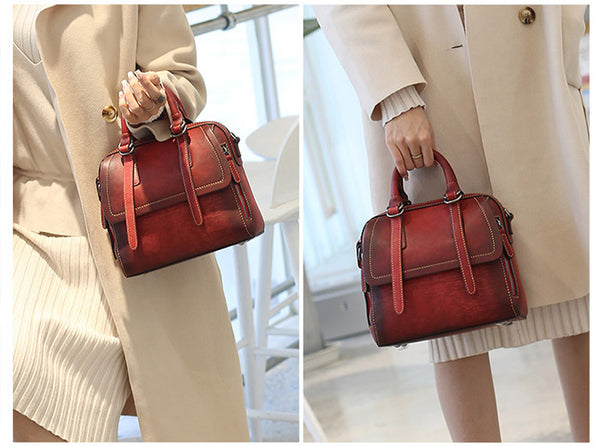 Vintage Leather Women Handbags Leather Crossbody Bags Purses for Women Designer