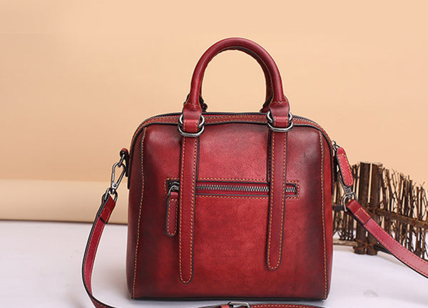 Vintage Leather Women Handbags Leather Crossbody Bags Purses for Women Handmade