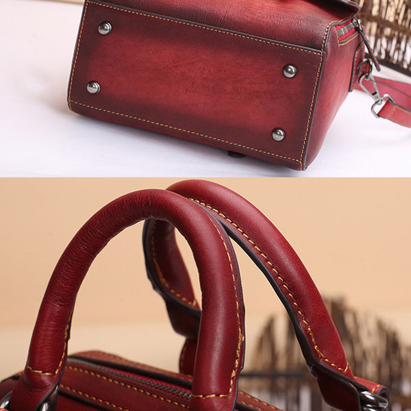Vintage Leather Women Handbags Leather Crossbody Bags Purses for Women beautiful