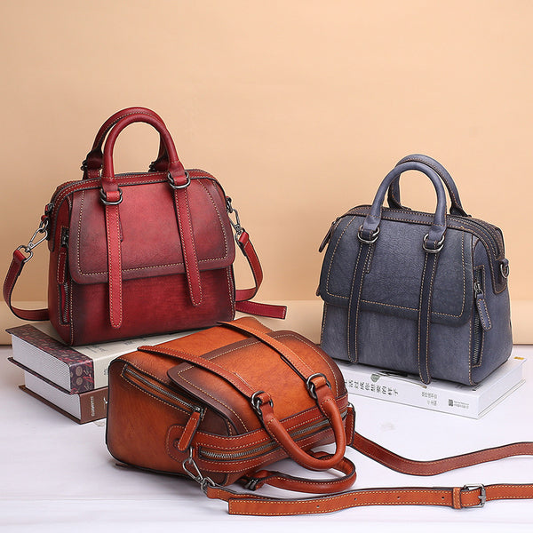 Vintage Leather Women Handbags Leather Crossbody Bags Purses for Women