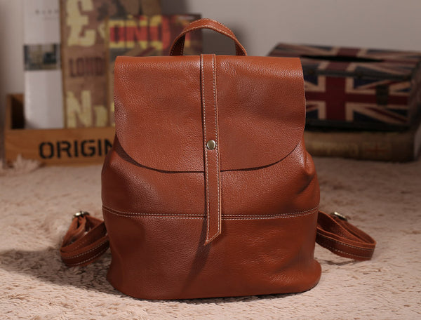 Vintage Leather Womens Backpack Purse Cool Backpacks for Women Chic
