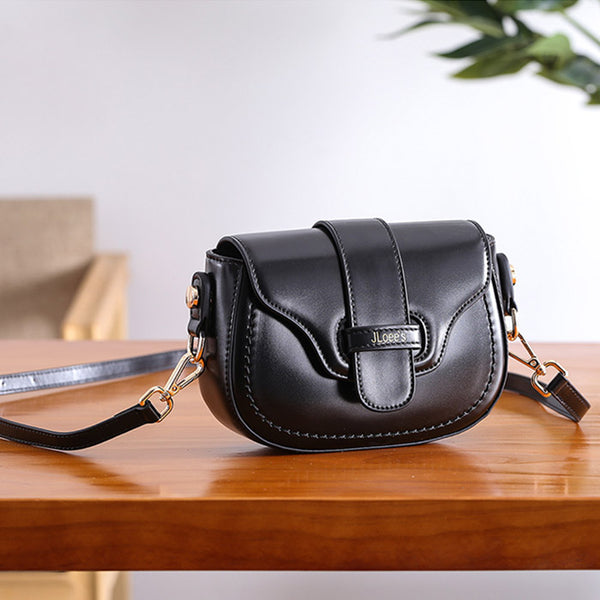 Vintage Leather Womens Small Crossbody Bags Saddle Bag for Women Vintage