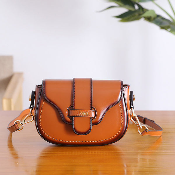 Vintage Leather Womens Small Crossbody Bags Saddle Bag for Women cool